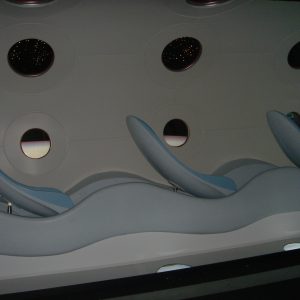 A full size concept model of the Spaceship 2 interior, build for a traveling promotional  exhibit.